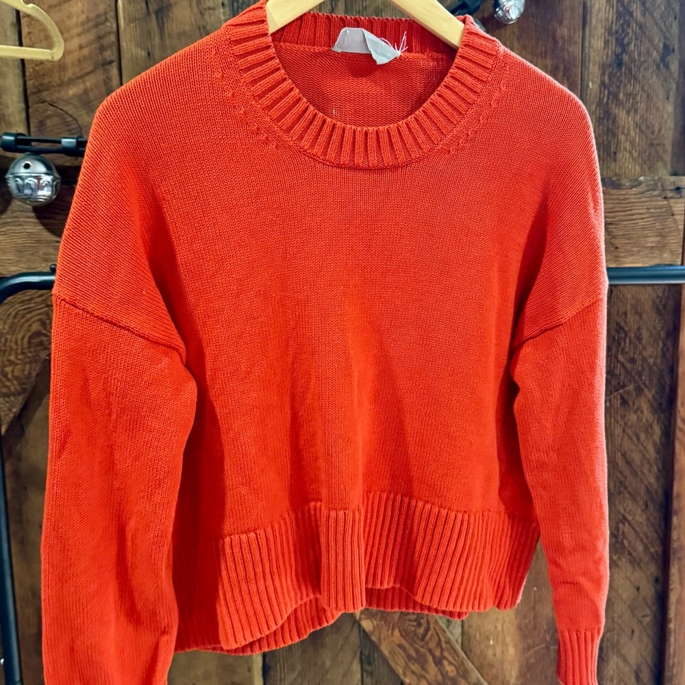 Everlane Bright Red Crew Neck Sweater